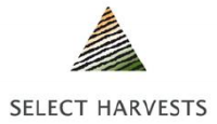 Logo of Select Harvests (SHV).