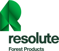 Logo of Resolute Forest Products (RFP).