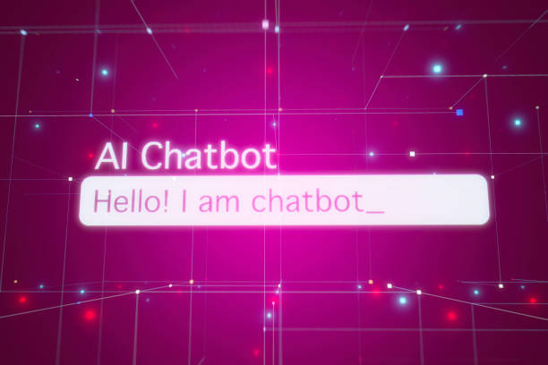 AI chatbot text message in digital cyber space background